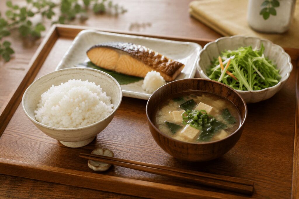 一汁二菜の和食膳イメージ