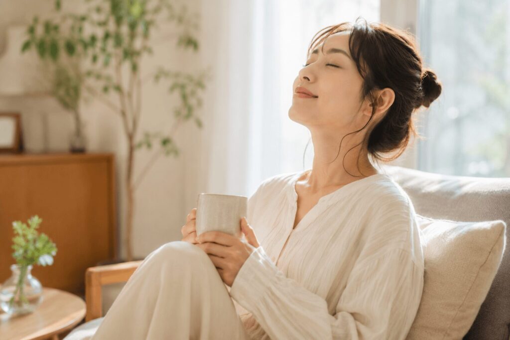 完璧を目指さずリラックスする女性のイメージ