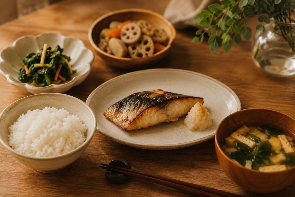 工夫を重ねたシンプルな和食夕飯のイメージ