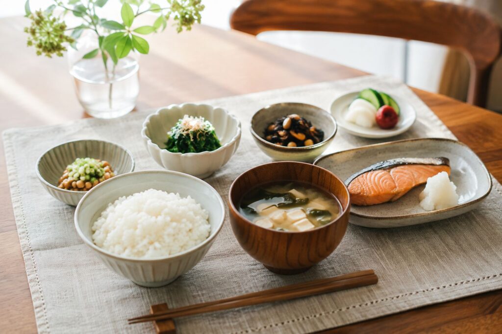 翌日のシンプルな和食朝ごはんイメージ
